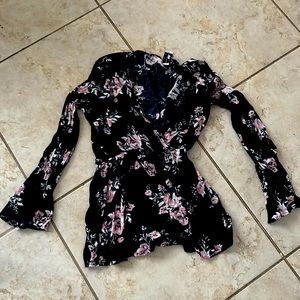 Kendall & Kylie collection: Long Sleeve Pink Flowered Romper